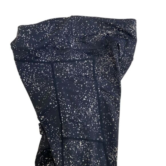 Ziya Active Black Reflected Spotted Spandex Leggings 7/8 Size 4 - Picture 5 of 11